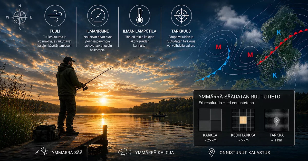 Ruudukon tarkkuus: karkeasta 25 km:n ruudukosta hienoon 1 km:n ruudukkoon — mitä hienompi ruudukko, sitä lähempänä mallin arvo on todellista paikkaa