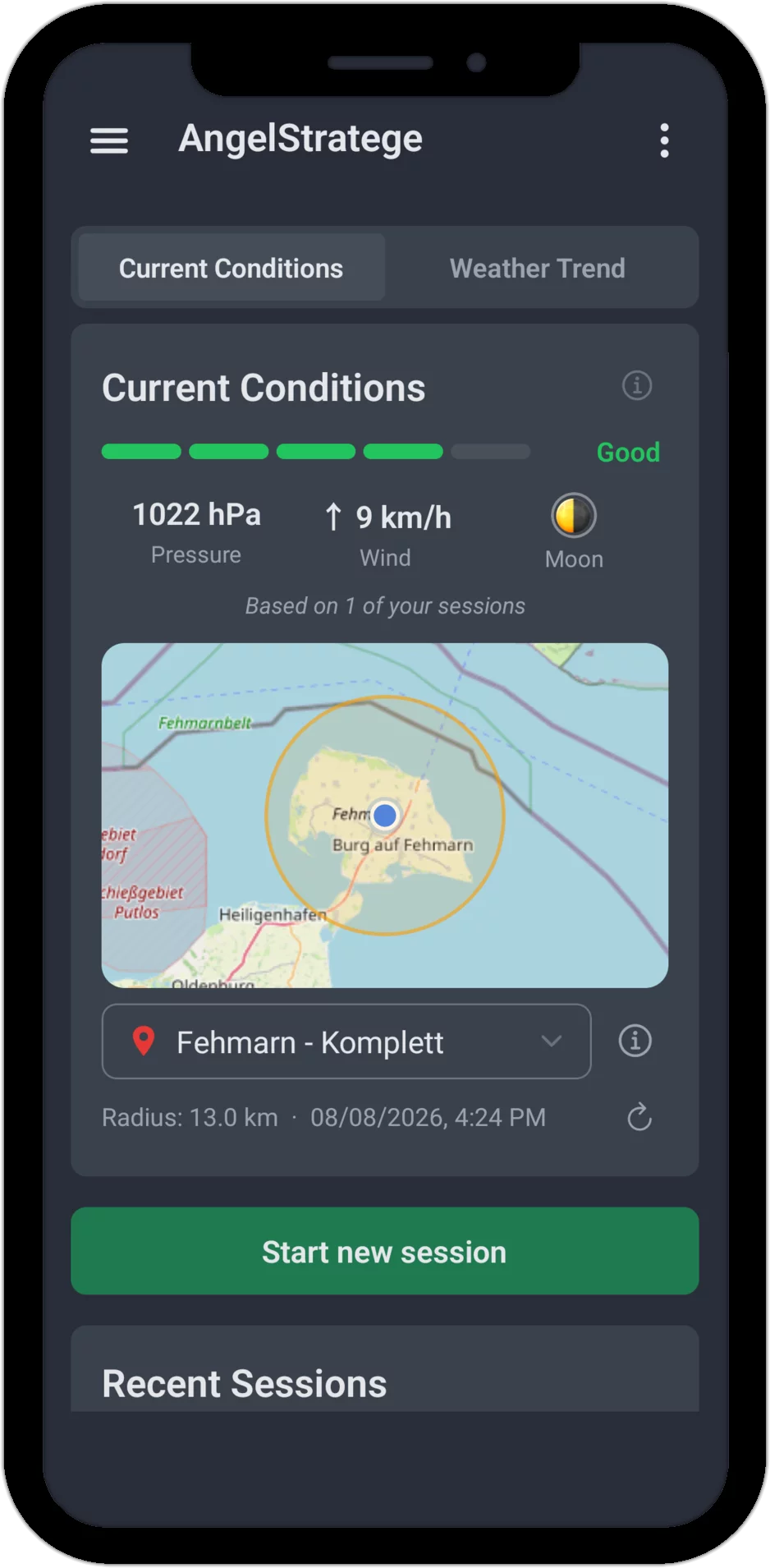 Screenshot: Current Conditions in AngelStratege