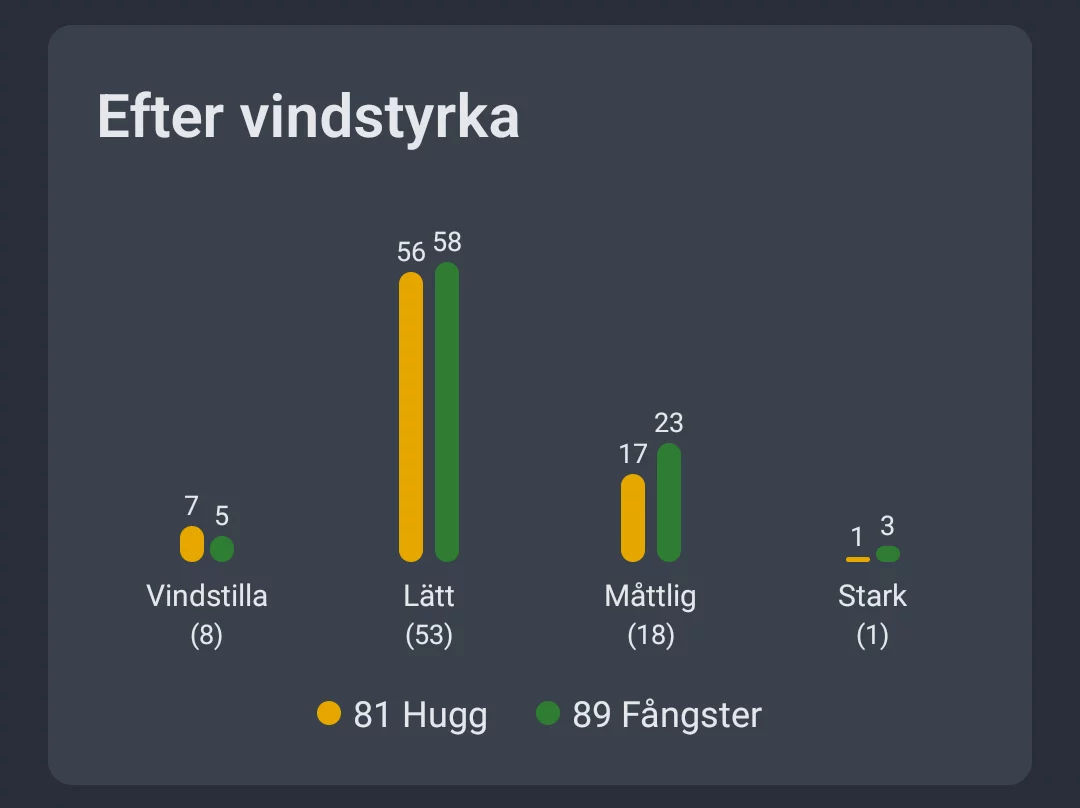 Skärmdump: Väderanalys efter vindstyrka
