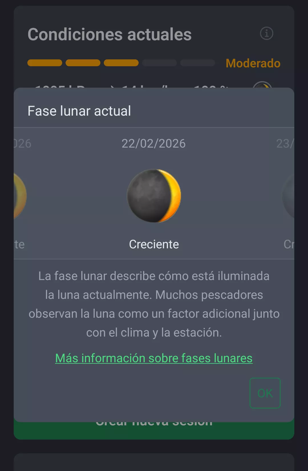 Captura de pantalla: Dialogo de fase lunar en AngelStratege