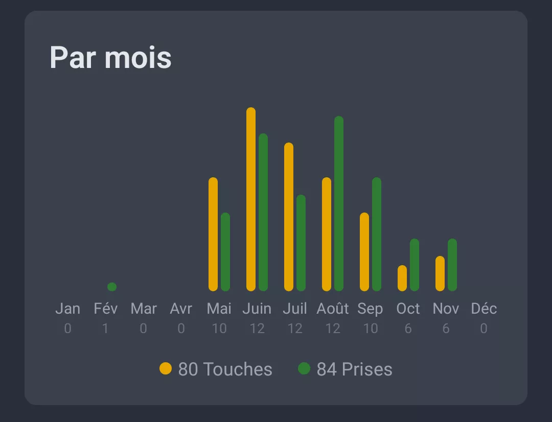 Capture d'ecran : Activite par mois