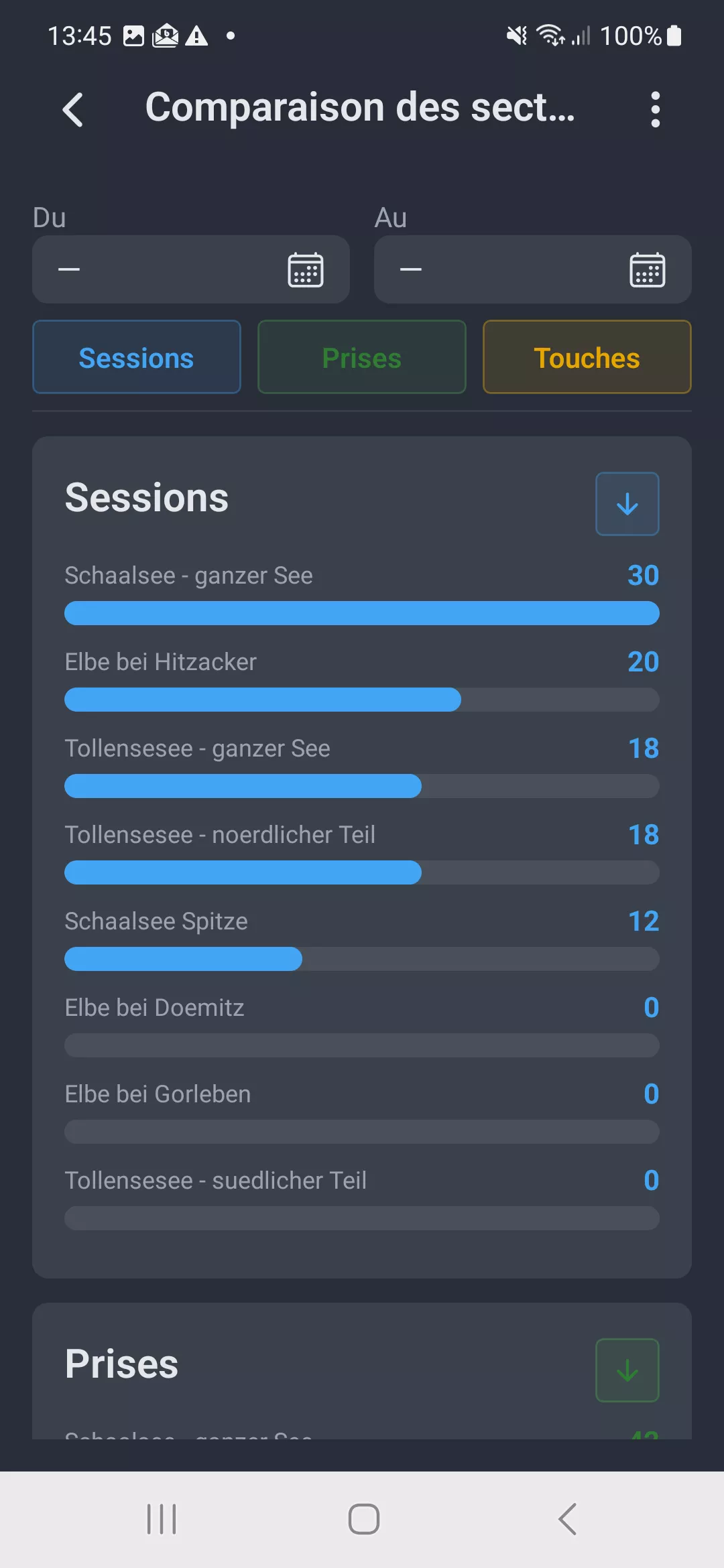 Capture d'ecran : Comparaison de territoires